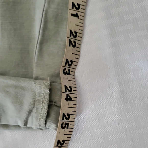 Everlane Green  Cropped Organic And Linen Blend  Pants with Relaxed Fit Sz 33 - Picture 4 of 12